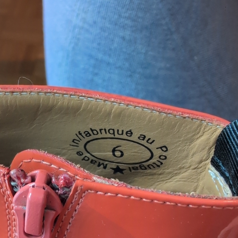 John Fluevog The Powerhouse Rashida patent ankle boots in Orange - Picture 3 of 12